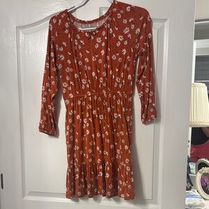 Bixbee Rust Floral Kids Dress